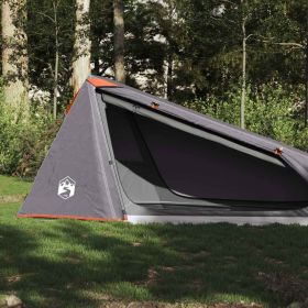 Camping Tent Tunnel 1-Person Gray and Orange Waterproof
