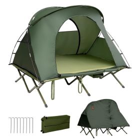 2-Person Outdoor Camping Tent with External Cover (Color: Grey)